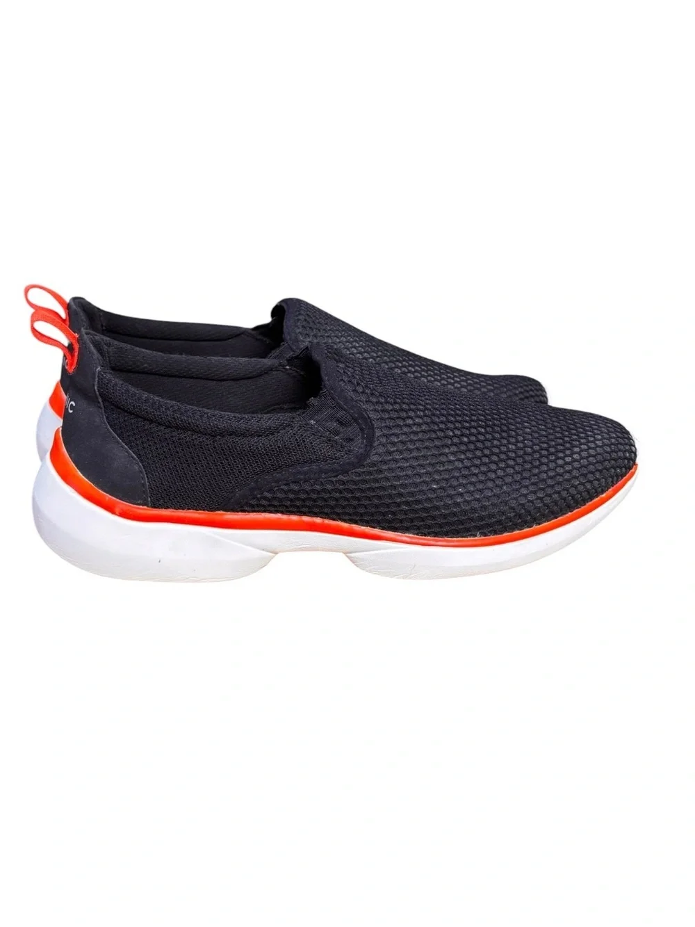 Vionic Vortex Zeta Slip-On Sneakers – Black Mesh w/ Orange Trim Women’s Size 9